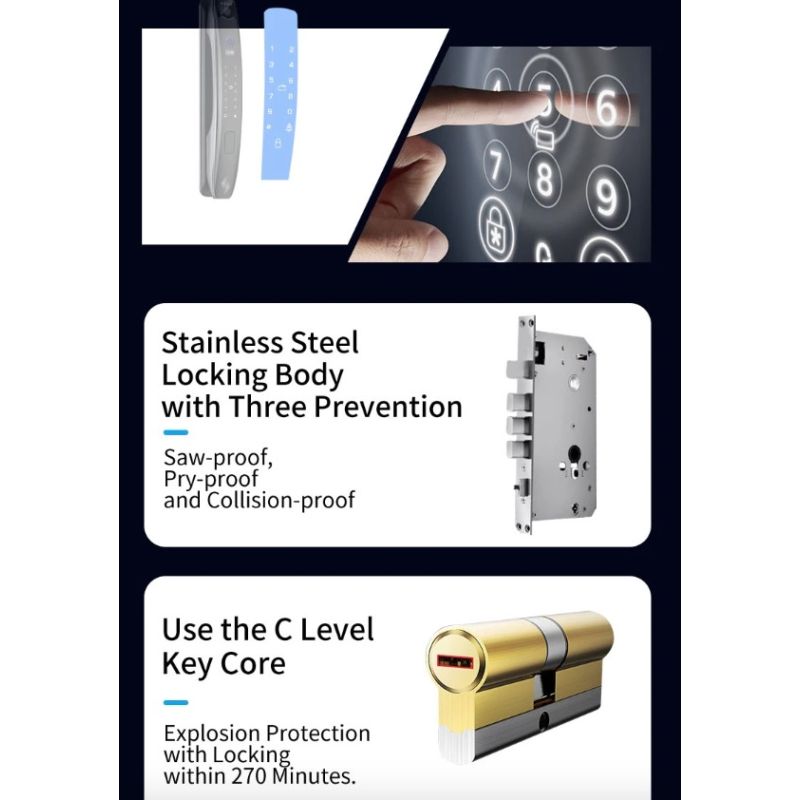 Cerradura de Puerta Inteligente 3D con Reconocimiento Facial Huella Digital y Control desde App Móvil