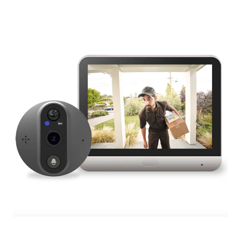 Cámara Mirilla Tuya Smart 1080P WiFi Seguridad Hogar con Detección de Movimiento Visión Nocturna Pantalla LCD TFT