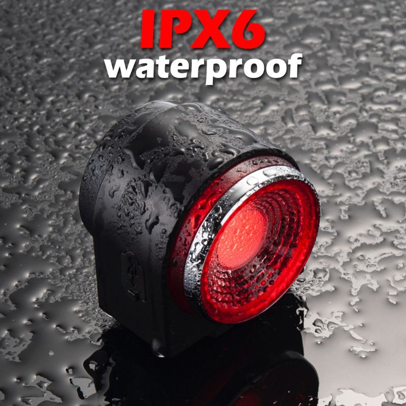 ANTUSI A8 Luz Trasera LED Bicicleta con Alarma Antirrobo Freno Automático Seguridad y Aventura al Aire Libre