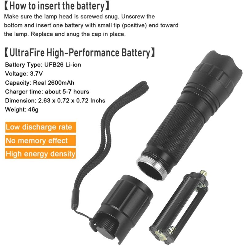Linterna LED IR UltraFire 940nm luz infrarroja invisible para caza furtiva exploración nocturna visión salvaje