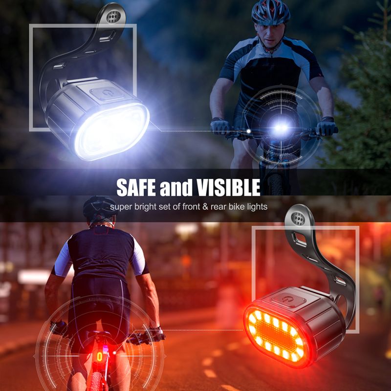 Luces de Bicicleta Recargables USB Impermeables con Múltiples Modos para Seguridad y Visibilidad en Ciclismo