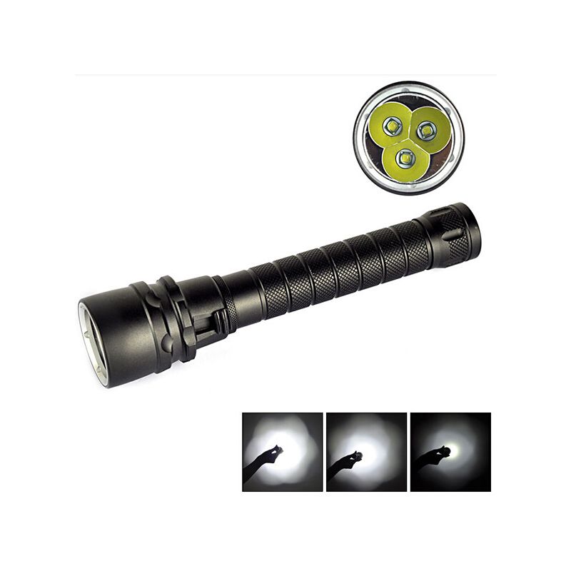 Linterna Subacuática UltraFire LED 6000lm Buceo 3x XML T6 Impermeable 100m Aleación de Aluminio Durable