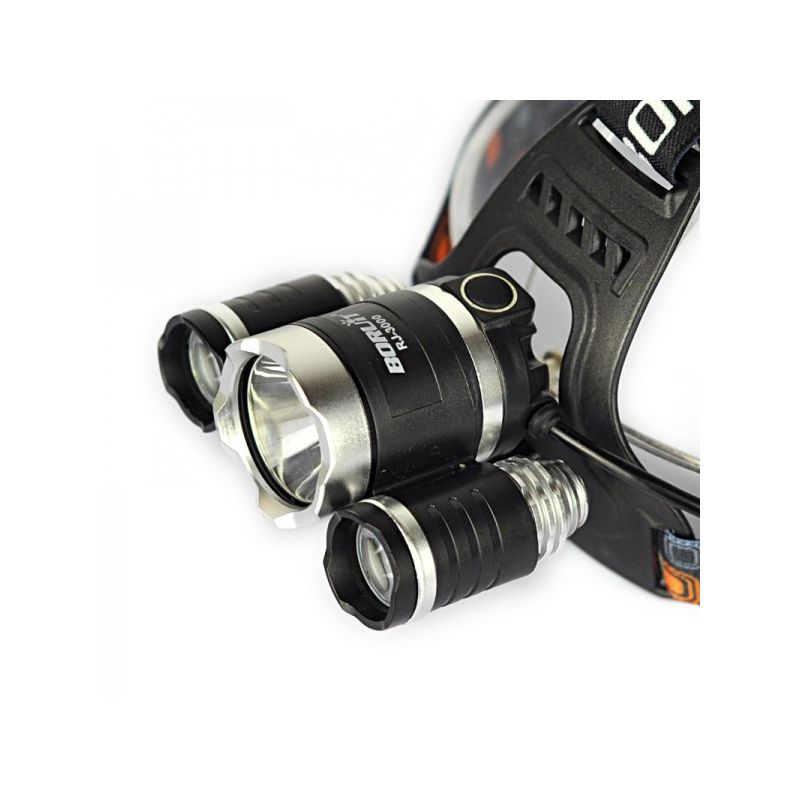 Boruit RJ-3000 Faro LED para camping luz blanca T6 luz verde XPE R5 1000 lúmenes diseño duradero impermeable