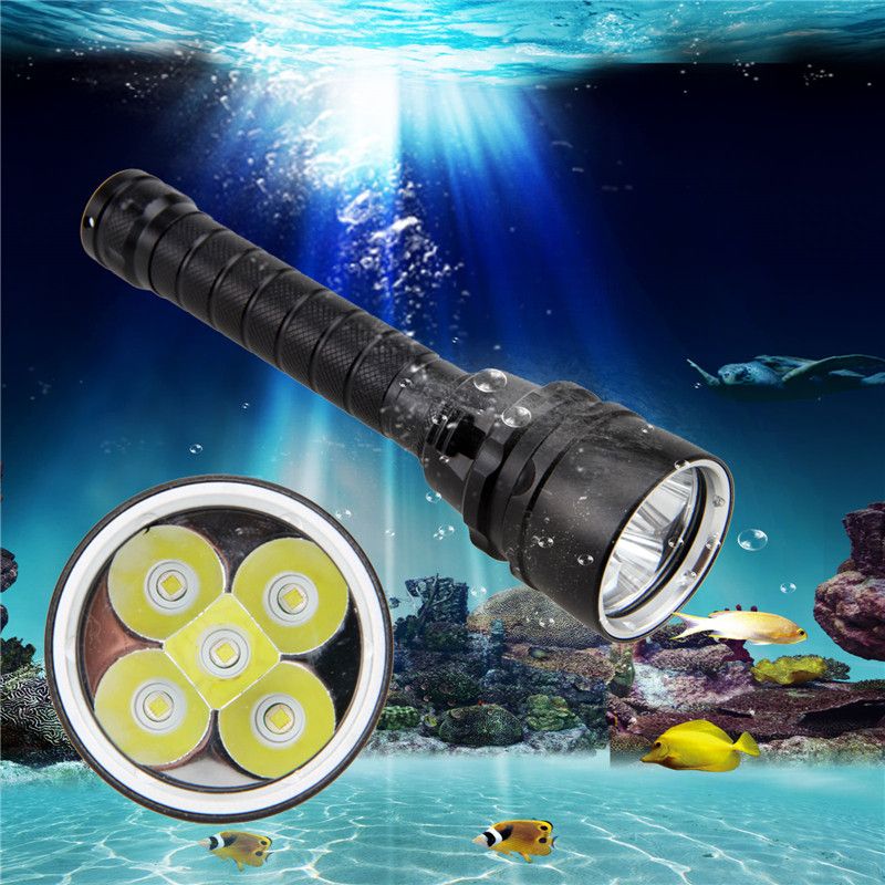 UltraFire linterna de buceo LED L2 8000 lúmenes impermeable 100m linterna de aluminio anodizado ajustable