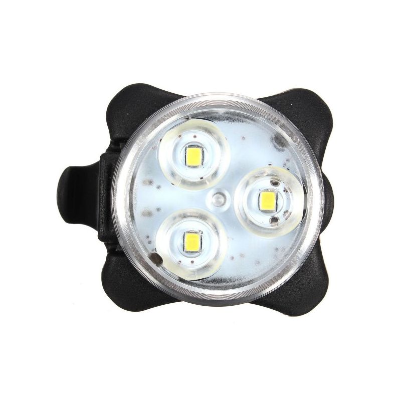 Luz de bicicleta recargable HJ-030 3 LED luz blanca impermeable con 4 modos para seguridad ciclista y visibilidad