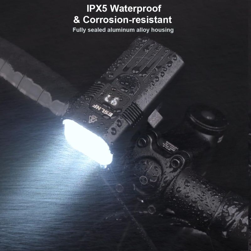 Pedalea Seguro! Luz Bicicleta Delantera USB-C Recargable 1200LM para MTB, Carretera. Fácil Instalar.