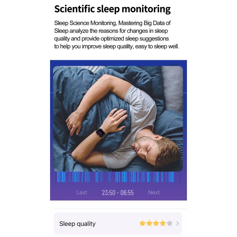 ET570 Smartwatch Salud Digital: Glucosa Sangre No Invasiva, ECG, Frecuencia Cardíaca, Monitor Presión Arterial 1.96