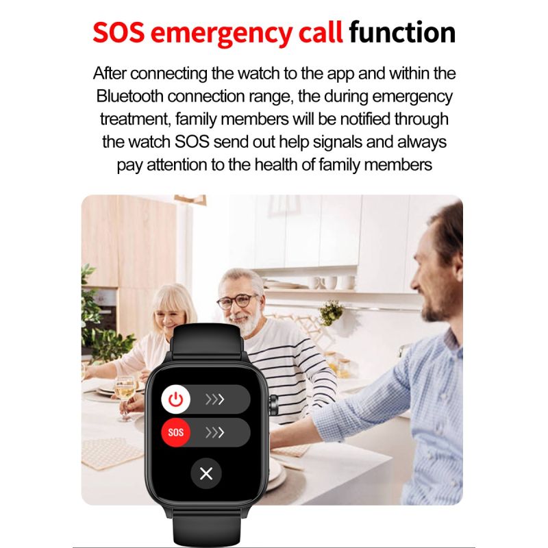 ET570 Smartwatch Salud Digital: Glucosa Sangre No Invasiva, ECG, Frecuencia Cardíaca, Monitor Presión Arterial 1.96