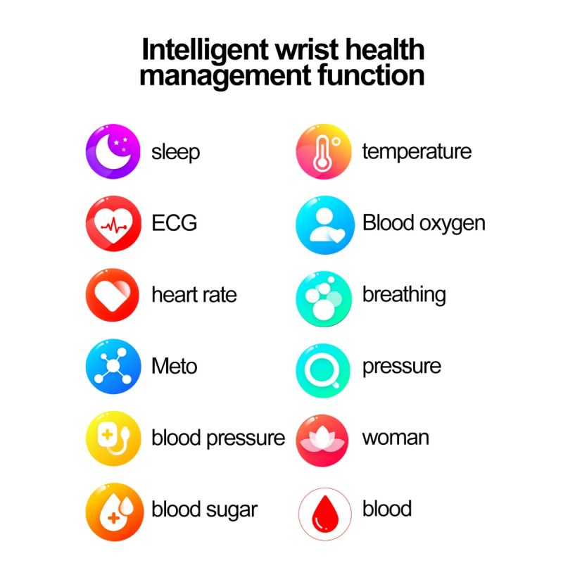 ET570 Smartwatch Salud Digital: Glucosa Sangre No Invasiva, ECG, Frecuencia Cardíaca, Monitor Presión Arterial 1.96