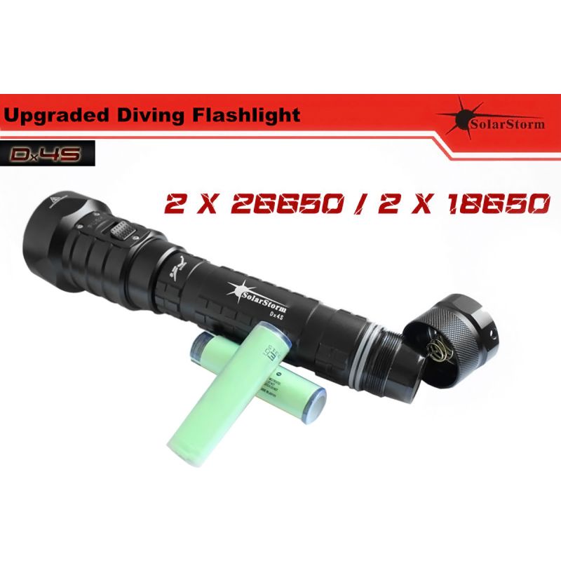 Solarstorm DX4S 4XU2 Linterna de Buceo LED 3200 lúmenes Impermeabilidad IPX8 Ideal para Aventura Submarina
