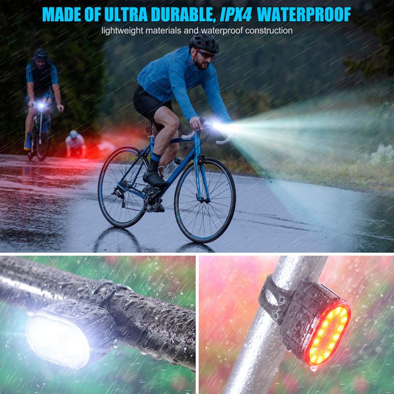 Luces de Bicicleta Recargables USB Impermeables con Múltiples Modos para Seguridad y Visibilidad en Ciclismo