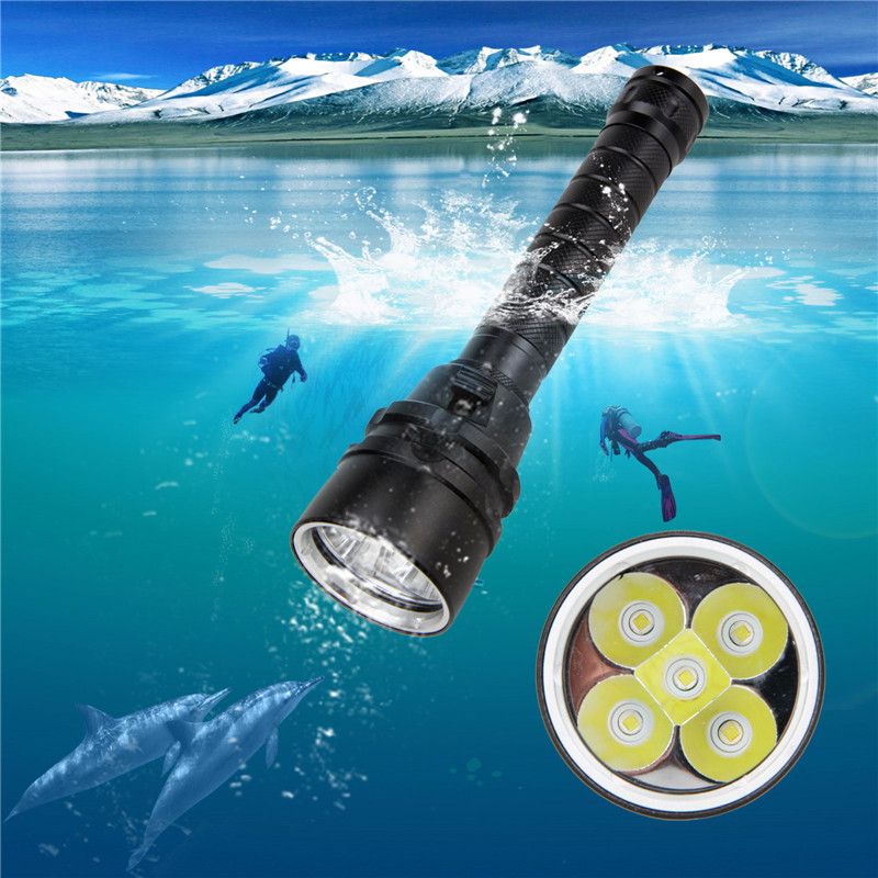 UltraFire linterna de buceo LED L2 8000 lúmenes impermeable 100m linterna de aluminio anodizado ajustable