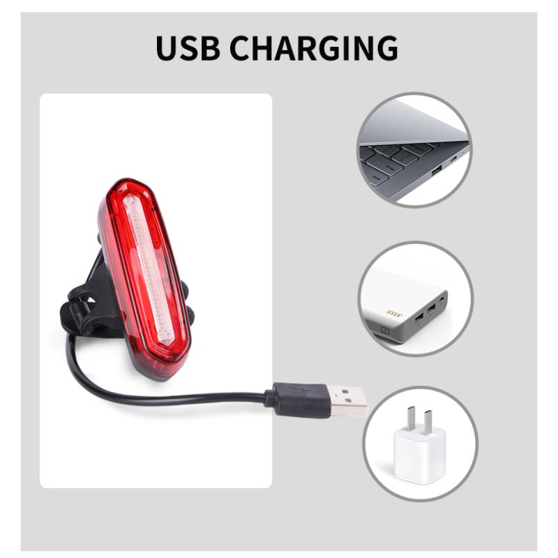 Luz Trasera para Bicicletas Recargable USB Tecnología COB Alta Visibilidad y Seguridad Ciclismo Impermeabilidad IPX6