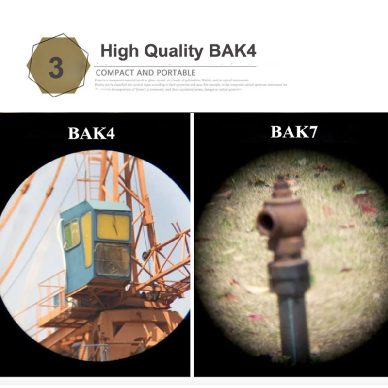 Binoculares Ópticos BAK4 60x60 Potentes y Portátiles para Observación de Aves y Senderismo Visión HD