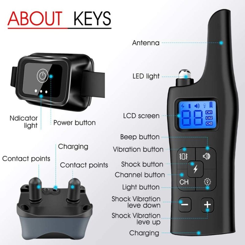 Collar de entrenamiento eléctrico 800m para perros con 3 modos ajustables adiestramiento seguro y cómodo