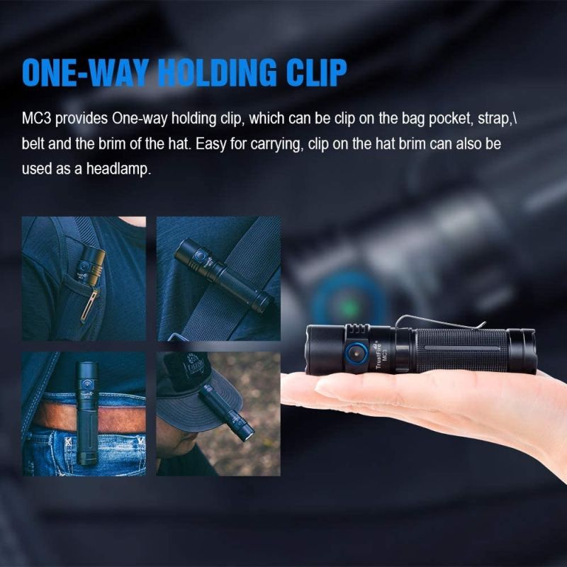 Linterna LED TrustFire MC3 XHP50 2500 lúmenes compacta y potente con carga magnética USB impermeable IP68