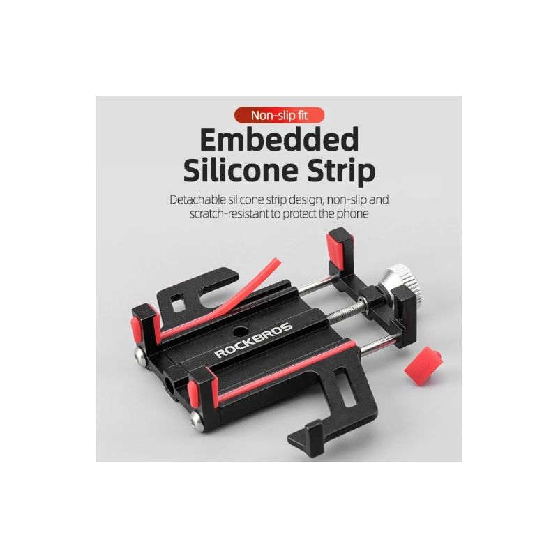 Soporte para smartphone ROCKBROS versátil y ajustable para motocicleta con aleación de aluminio CNC cinco garras