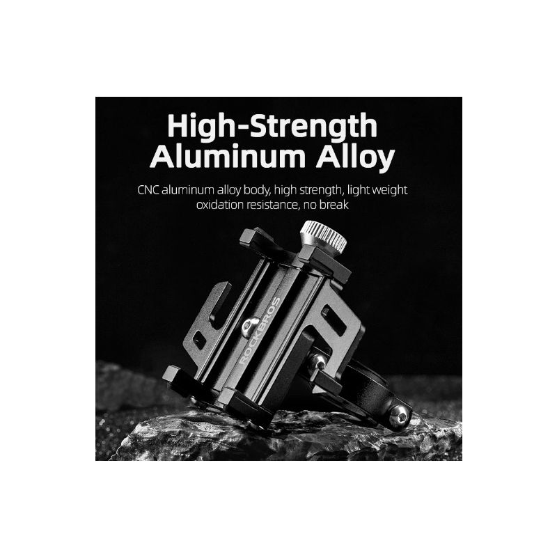 Soporte para smartphone ROCKBROS versátil y ajustable para motocicleta con aleación de aluminio CNC cinco garras