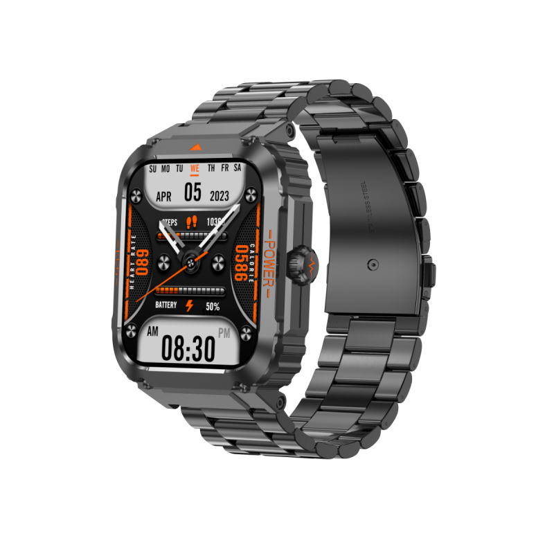 Reloj inteligente ET550, glucosa en sangre, ECG, temperatura corporal, presión arterial, oxígeno en sangre, frecuencia cardíaca, llamada Bluetooth, rastreador de actividad física