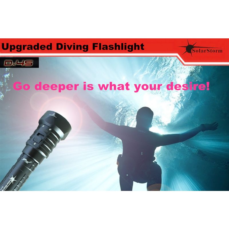 Solarstorm DX4S 4XU2 Linterna de Buceo LED 3200 lúmenes Impermeabilidad IPX8 Ideal para Aventura Submarina
