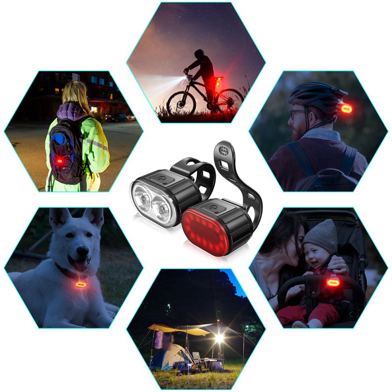Luces de Bicicleta Recargables USB Impermeables con Múltiples Modos para Seguridad y Visibilidad en Ciclismo