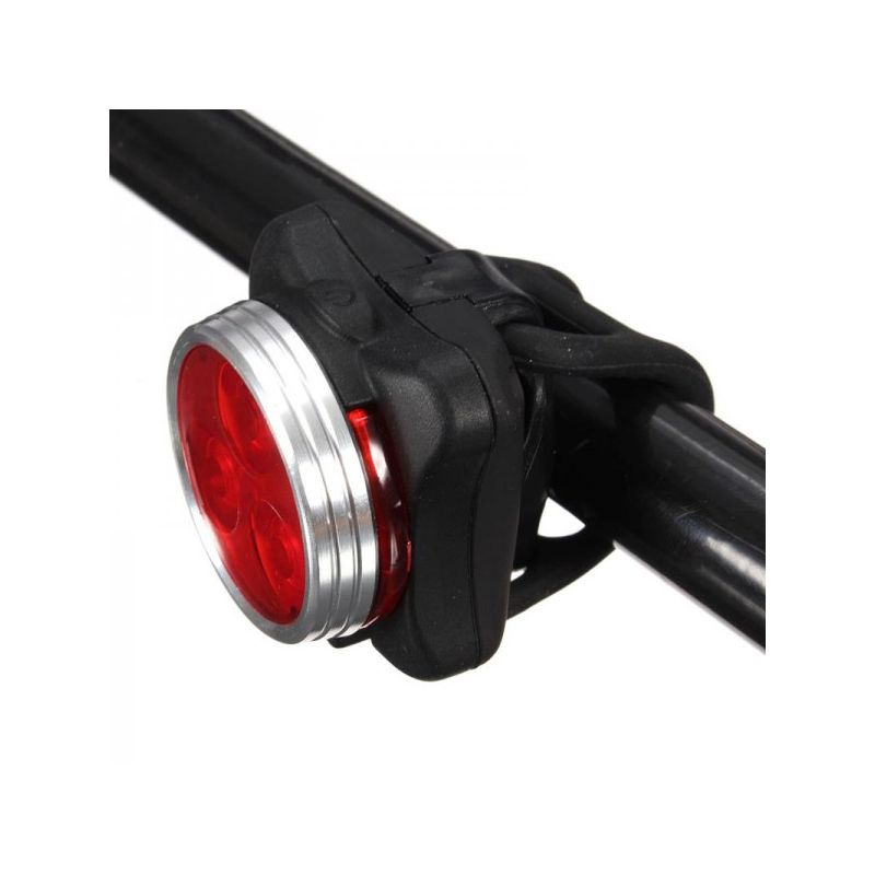 Luz de bicicleta recargable HJ-030 3 LED luz blanca impermeable con 4 modos para seguridad ciclista y visibilidad