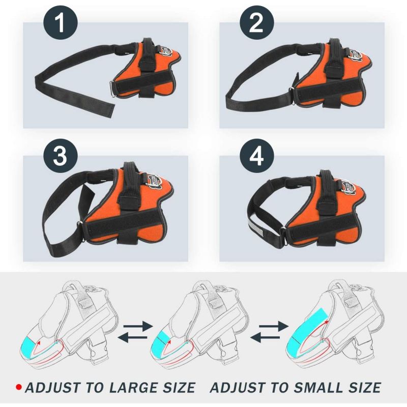 Arnés para perros medianos chaleco reflectante ajustable transpirable con mango paseos cómodos sin tirón