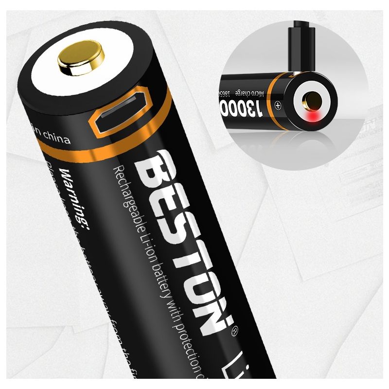 Batería Recargable BESTON 18650 3.7V 3500mAh Carga USB Alta Capacidad Poder Duradero para Electrónica y DIY