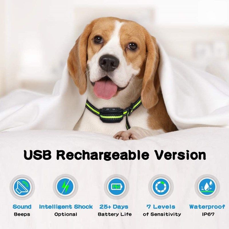 Collar Ultrasónico Eléctrico Inteligente Antiladridos Recargable Respetuoso Ambiental para Entrenamiento Canino