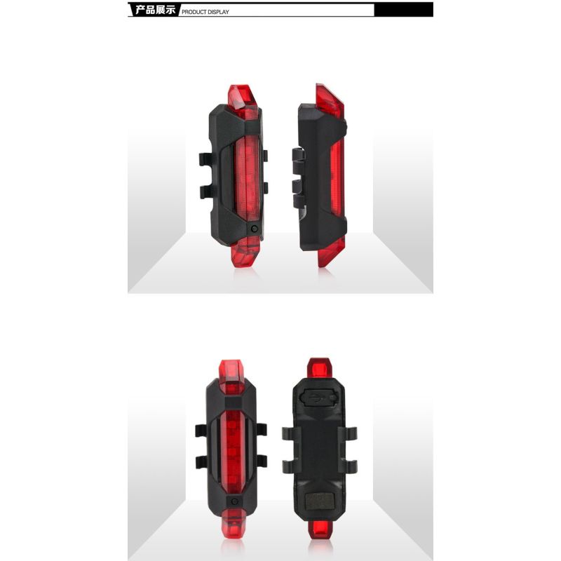 Luz trasera para bicicleta USB recargable con modos de flash dinámicos diseño elegante y mejora de visibilidad