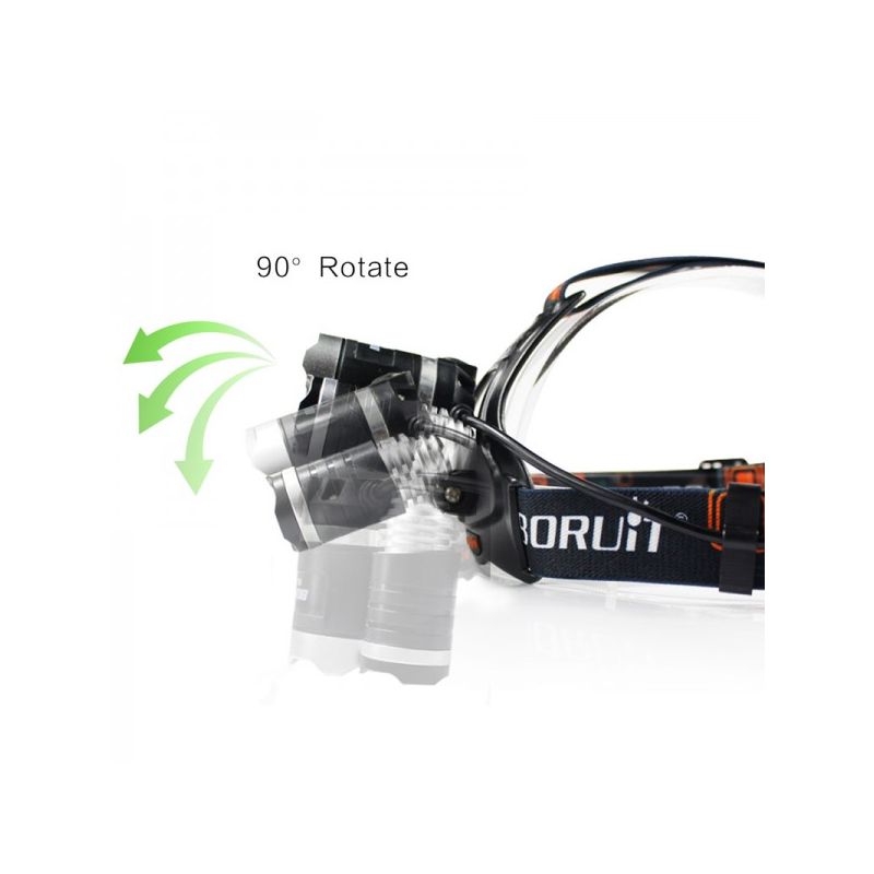 Boruit RJ-3000 Faro LED para camping luz blanca T6 luz verde XPE R5 1000 lúmenes diseño duradero impermeable