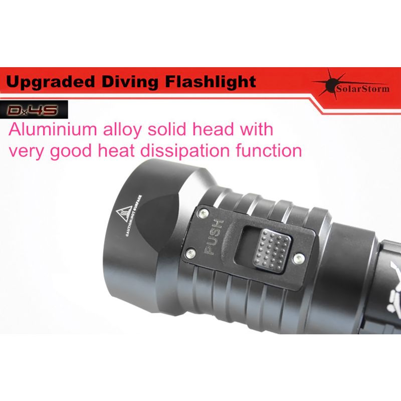 Solarstorm DX4S 4XU2 Linterna de Buceo LED 3200 lúmenes Impermeabilidad IPX8 Ideal para Aventura Submarina