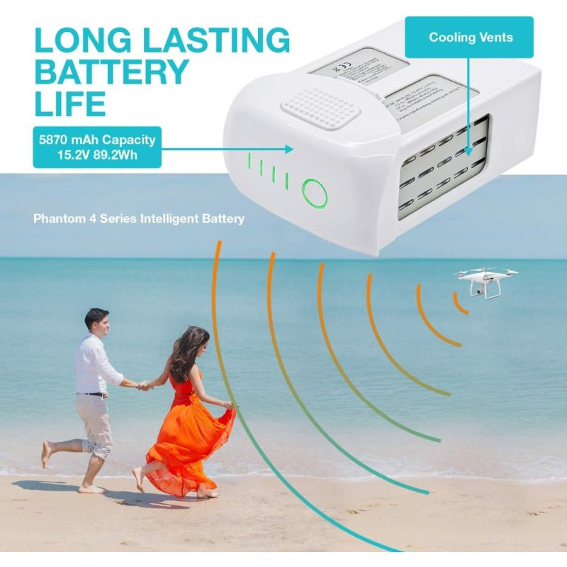 Batería DJI Phantom 4 Series 15.2V 5870mAh Optimizada para Fotografía Aérea y Larga Duración de Vuelo