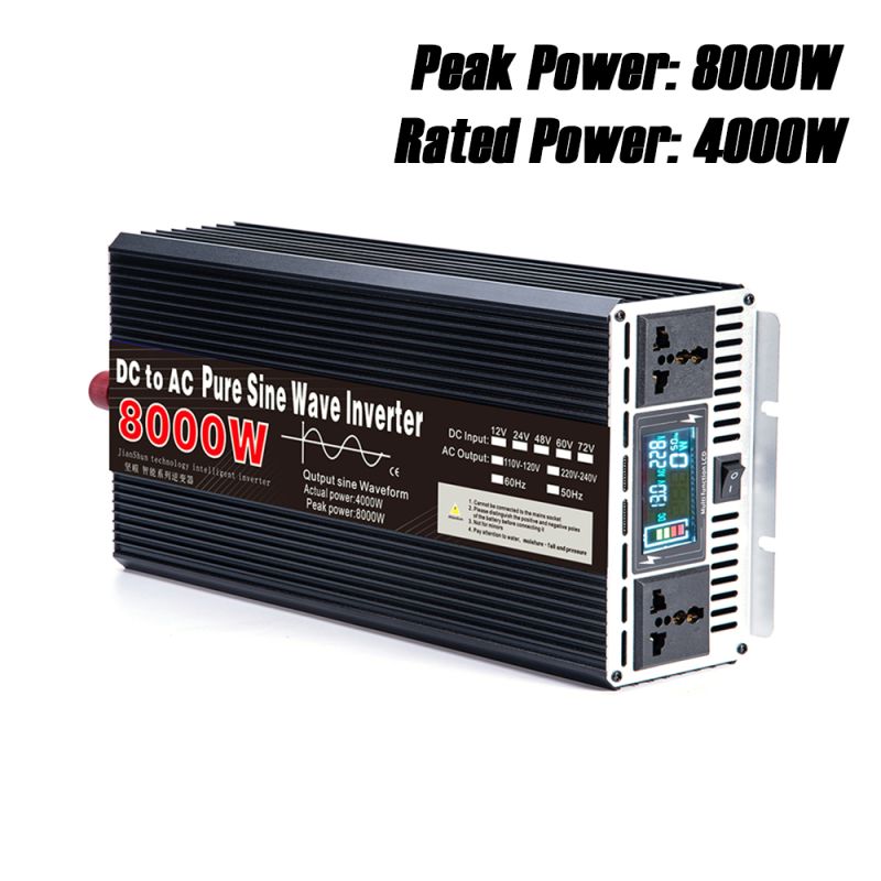 Inversor de Onda Sinusoidal Pura 8000W DC 12V 24V a AC 110V 220V Energía Solar Alta Calidad Para RV y Hogar