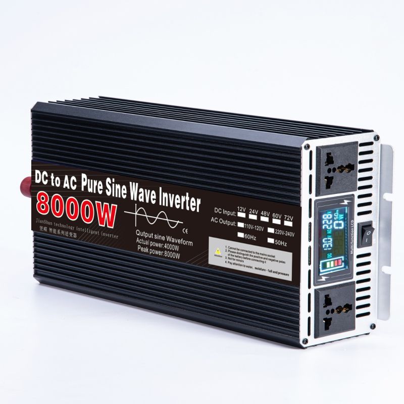 Inversor de Onda Sinusoidal Pura 8000W DC 12V 24V a AC 110V 220V Energía Solar Alta Calidad Para RV y Hogar
