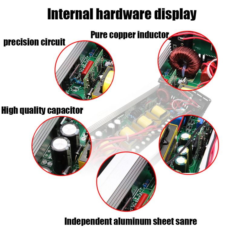 Inversor de Onda Sinusoidal Pura 8000W DC 12V 24V a AC 110V 220V Energía Solar Alta Calidad Para RV y Hogar