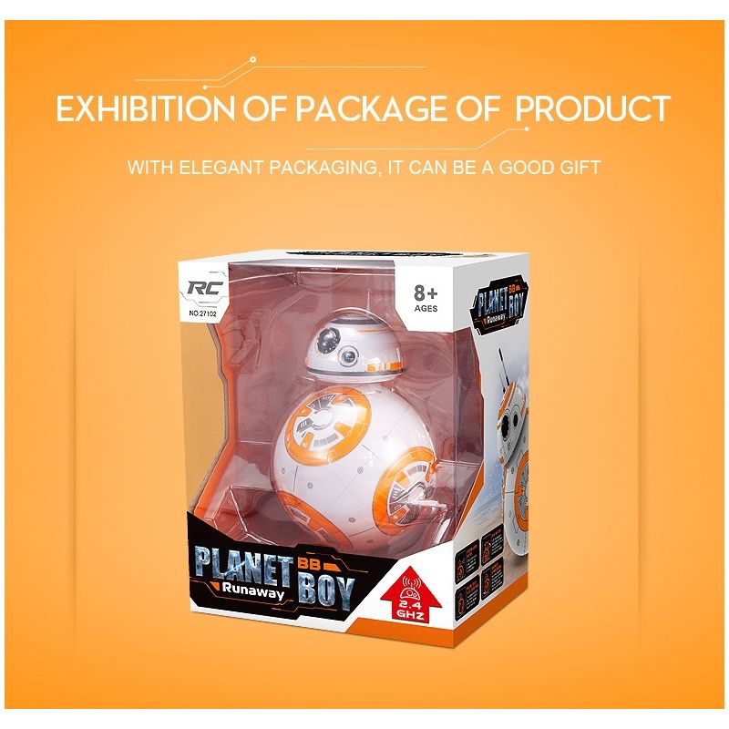 Nuevo RC robot BB-8 Star Wars de 205 cm con rotación 360° y suspensión magnética para diversión de niños