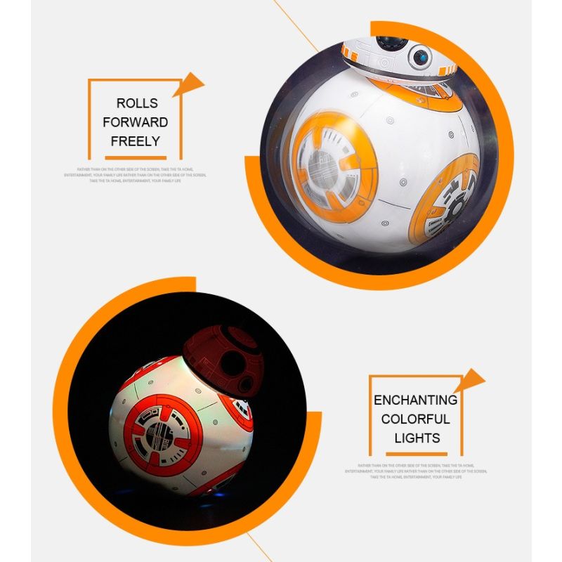 Nuevo RC robot BB-8 Star Wars de 205 cm con rotación 360° y suspensión magnética para diversión de niños