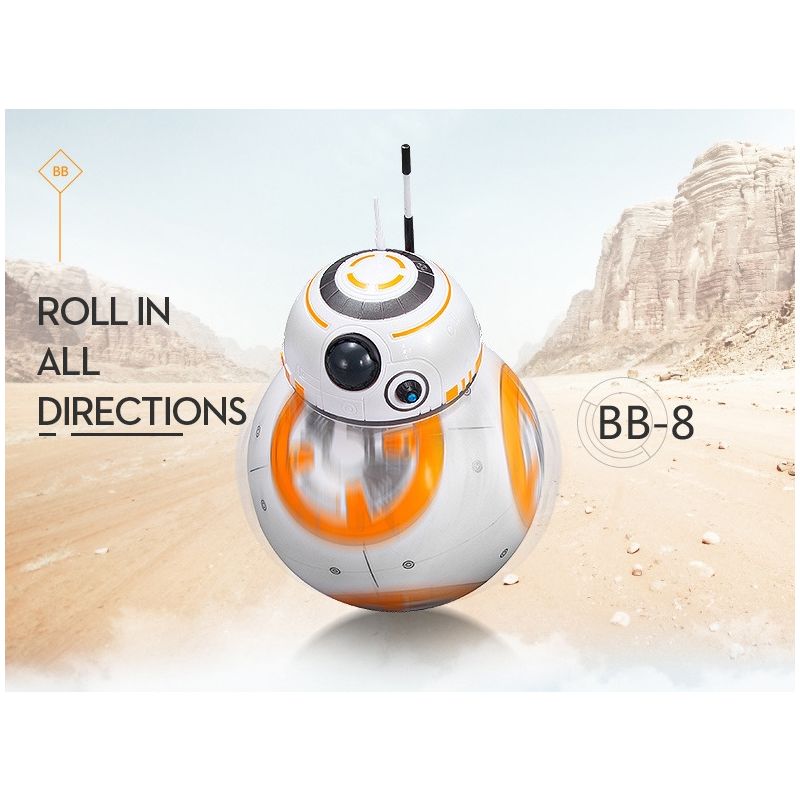 Nuevo RC robot BB-8 Star Wars de 205 cm con rotación 360° y suspensión magnética para diversión de niños