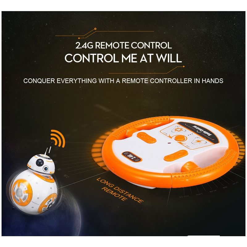 Nuevo RC robot BB-8 Star Wars de 205 cm con rotación 360° y suspensión magnética para diversión de niños