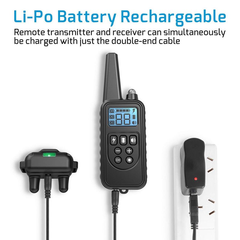 Collar de entrenamiento impermeable para perros con pantalla LCD modos de vibración y niveles de choque ajustables