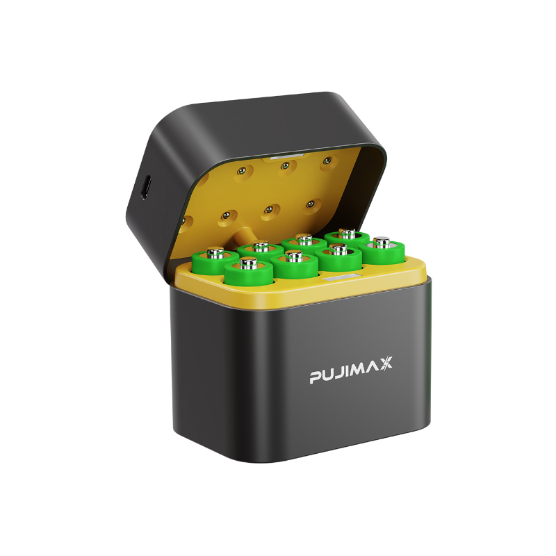 Cargador Litio AA 3400mWh 8 ranuras tipo C carga simultánea eficiente para gadgets y recarga rápida