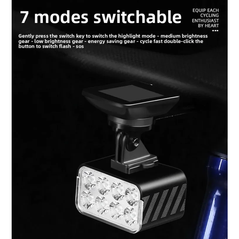 ¡Potente Luz Delantera Bicicleta 1800 Lúmenes! Control Remoto Inalámbrico, Elevable para Ciclismo Nocturno