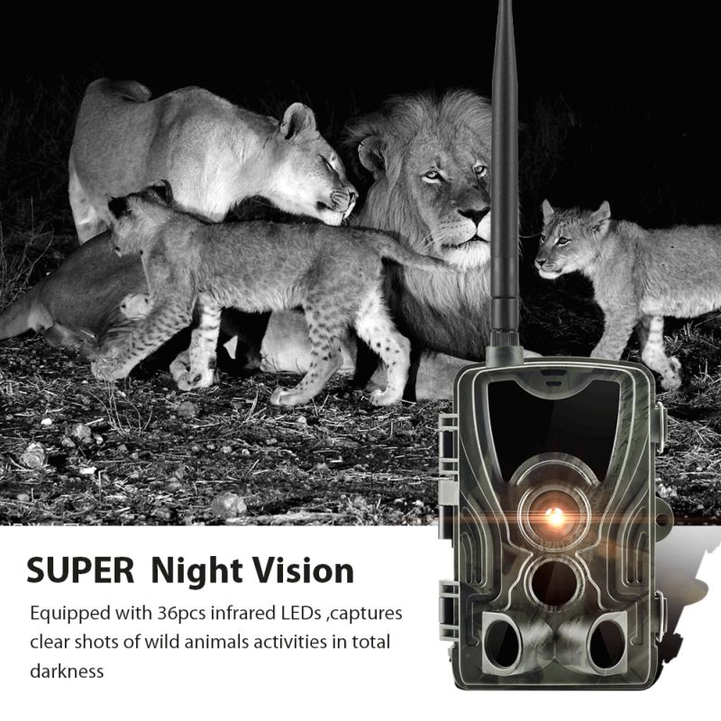 Cámara de Trail HC801M 20MP Visión Nocturna 2G MMS SMS Cámaras de Caza con 42 LEDs para Fotografía de Fauna