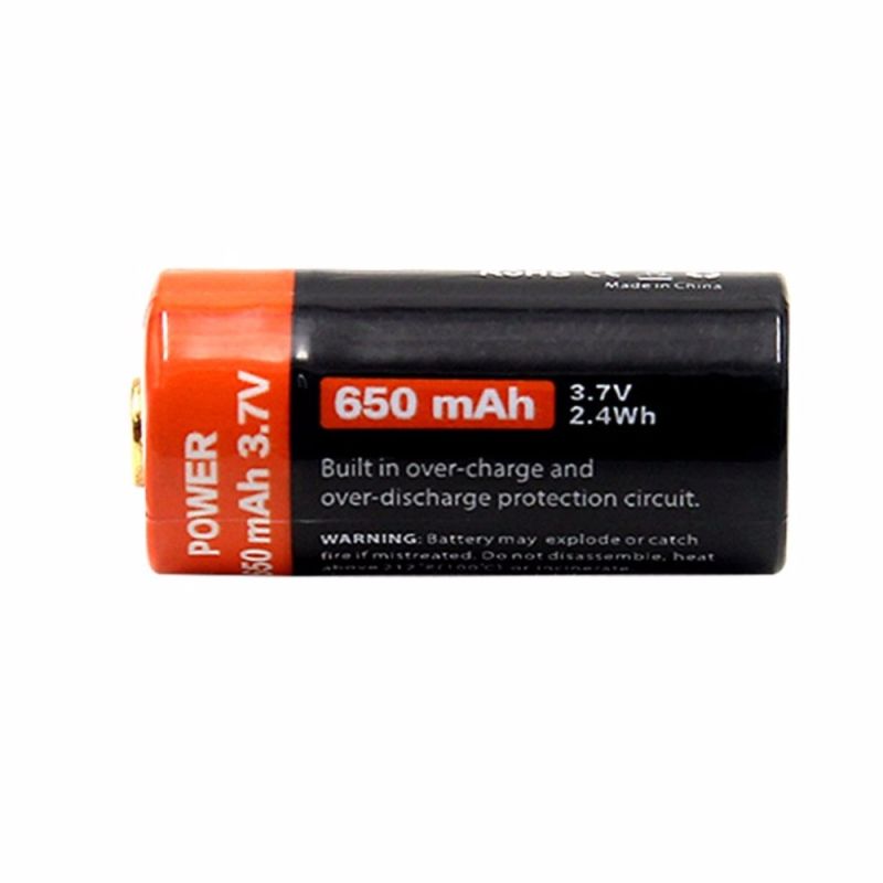Batería 16340 650mAh 3.7V Recargable Micro USB para Gadgets y Linternas Duradera y de Alta Densidad Energética