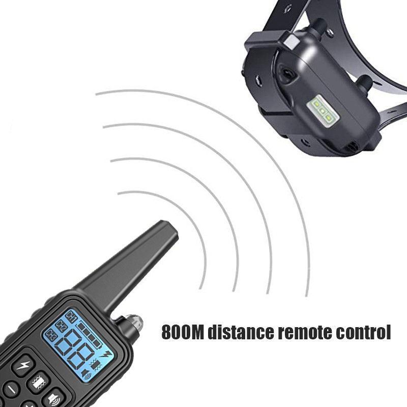 Collar de entrenamiento impermeable para perros con pantalla LCD modos de vibración y niveles de choque ajustables