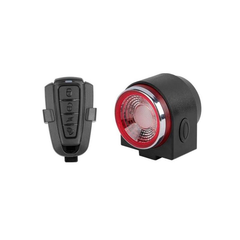 ANTUSI A8 Luz Trasera LED Bicicleta con Alarma Antirrobo Freno Automático Seguridad y Aventura al Aire Libre