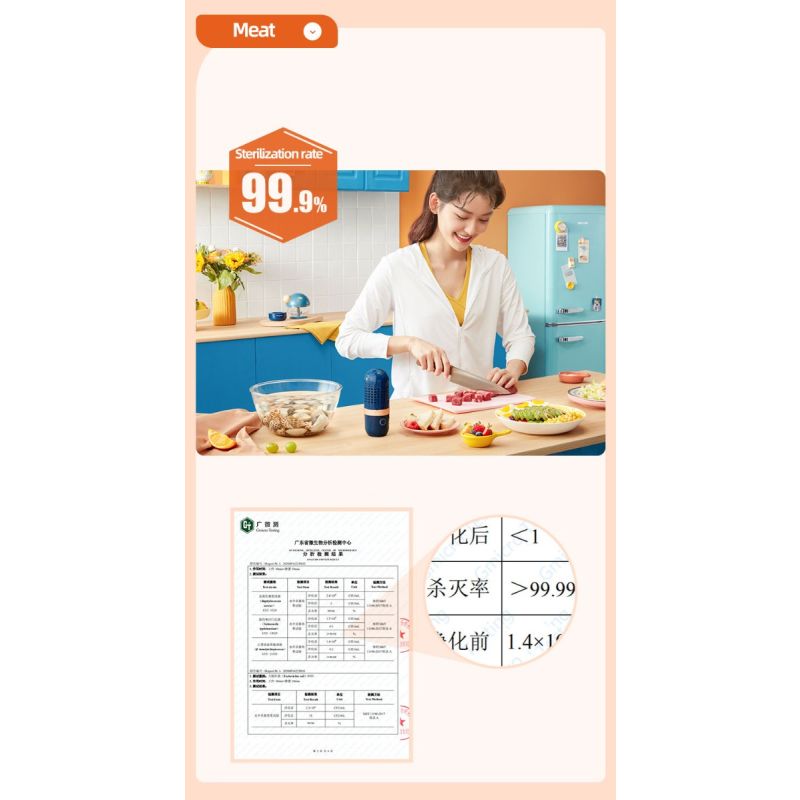 Donlim Desinfectante Verduras Máquina lavavajillas portátil para sanitizar y eliminación de pesticidas