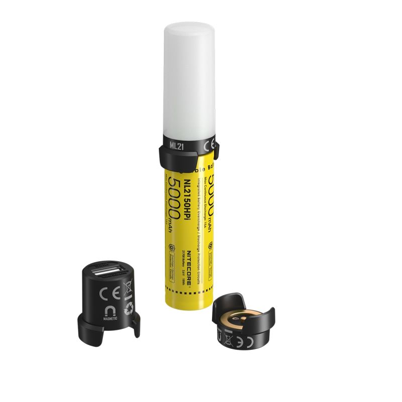 Sistema de Batería NITECORE 21700 con Luz Magnética ML21 y Banco de Potencia MPB21 para Iluminación Exterior