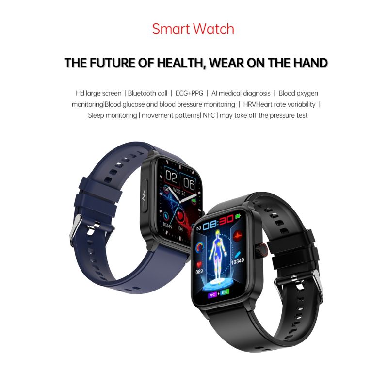 Smartwatch ET540 Monitoreo de Salud, Reloj Inteligente con Oxímetro, Glucosa, ECG, Presión Arterial, Fitness Tracke